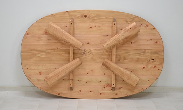 ひのき折れ脚テーブル（丸/楕円） ペイント工房